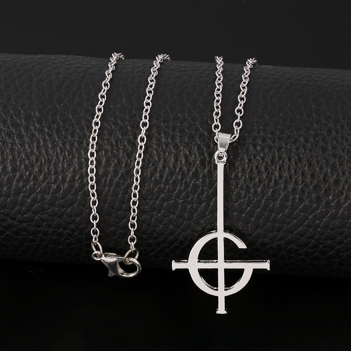 

10Pcs Ghost BC Alloy Necklace Ghoul Band Cross Chain Symbol Grucifix Necklaces Gothic Personality Jewelry