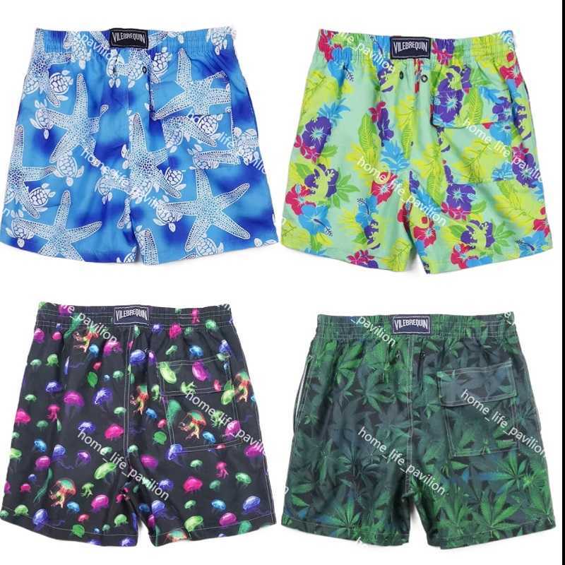 

Vilebrequin Beach Shorts Swim Turtles Embroidery Quick Drying Swimwear Summer Clothing Drawstring Men Mens Bermuda Short Newest Floral Pants 0002, V04