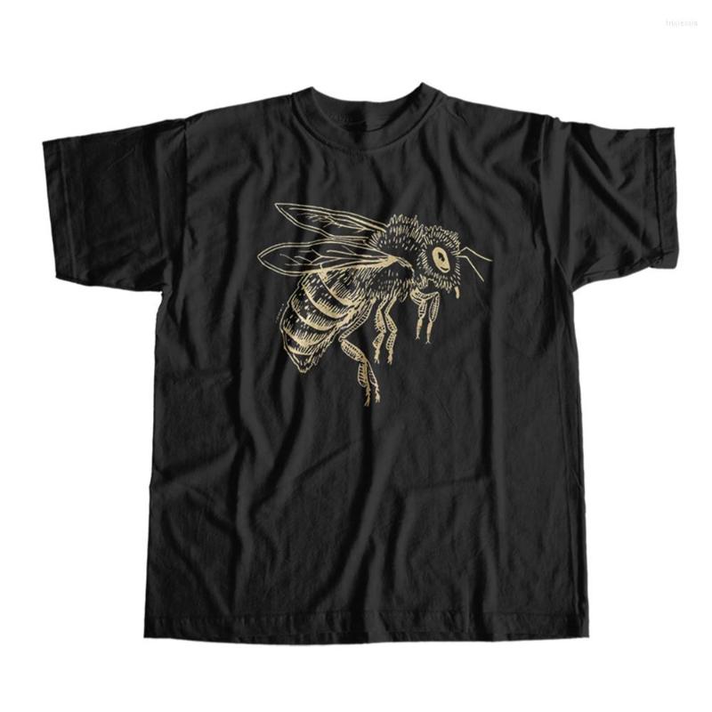 

Men's T Shirts COOLMIND Cotton Bees Print Black Men Shirt Pure Funny Tshirt Loose T-shirt Big Size Tee, Bees04-blk