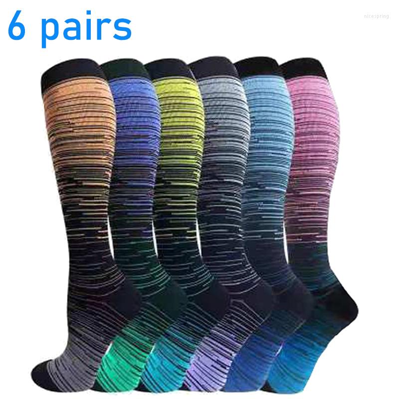 

Sports Socks Compression Stockings 6 Pairs Per Set Cycling Football Basketball Prevent Varicose Veins