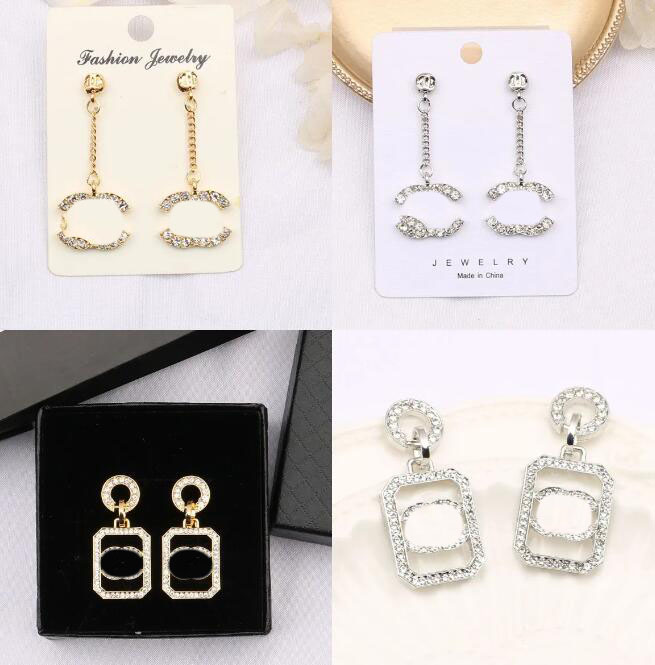 

Mixed Random Style Send Fashion Stud Jewelry Charm Brand 18K Gold Plated Long Dangle Letter Earrings Women Jewlery Accessories