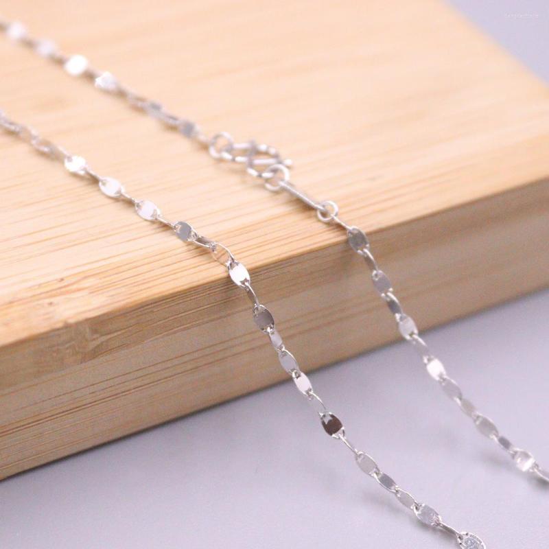 

Chains Real Platinum Necklace Single Lip Link 2mm Pure Platinum950 Stamp Pt950 For Women 45cm Length Jewelry /3.6g Upscale Gift