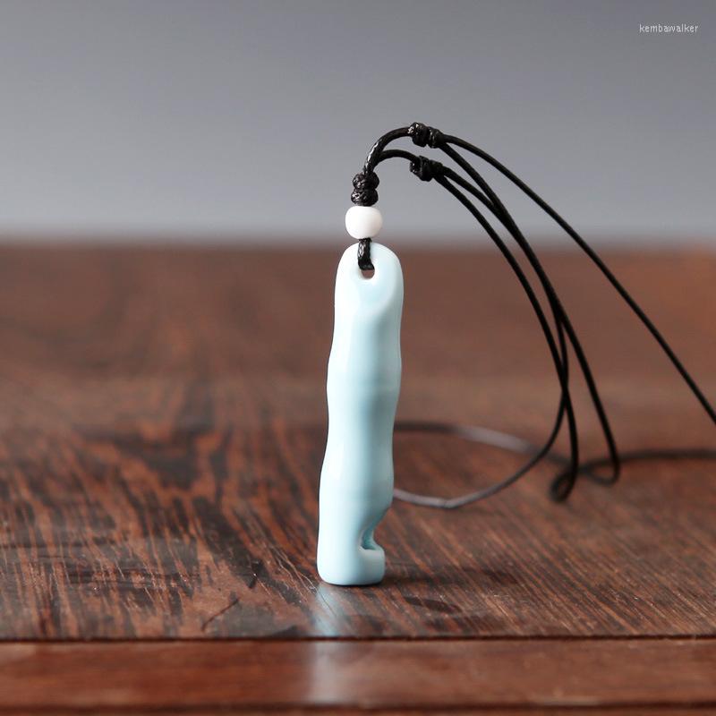 

Pendant Necklaces 1pcs Handmade Ethnic China Ceramic Whistle For Women Bohemia Style Girls Jewelry Gifts Long Rope Chain Fj171