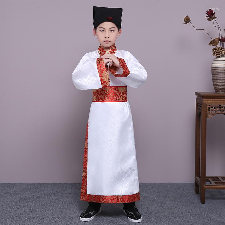 

Stage Wear Boy Long Gown Clothing For Chinese Traditional Student Clothes Child Anicent Hanfu Costume Kids Tang Dynasty Cosplay Robe, Picture shown