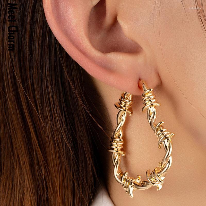 

Hoop Earrings Korean 2023 Luxury Thorns Twist Heart For Women Classic Big Fashion Personalized Design Jewelry Earring Girl Gifts