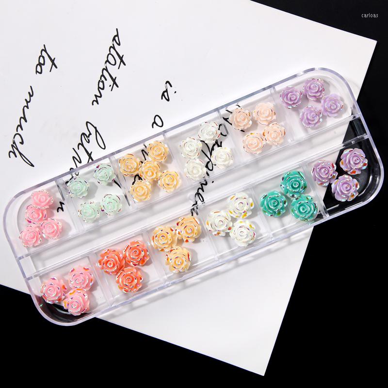 

Nail Art Decorations 12Grids/Box Flowers Decoration Jewelry Acrylic Resin Design Charms Wedding Manicure Accessories VLKSD-57NS