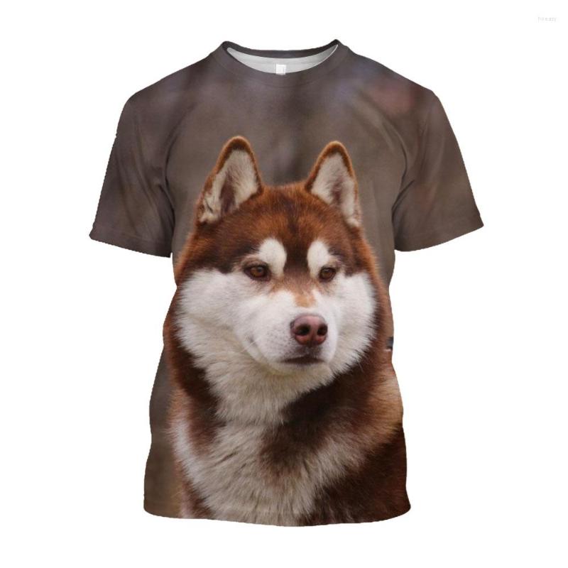 

Men's T Shirts Jumeast 3D Siberian Husky Printed T-shirts Cute Animal Dog Casual Loose Shirt For Men Korean Aesthetic Kawaii Clothes, 02