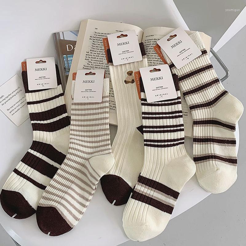 

Women Socks Sports Stripe Simple Fashion Hip Hop Female Cotton Sock Unisex Skateboard Street Skarpetki Harajuku Calcetines, White