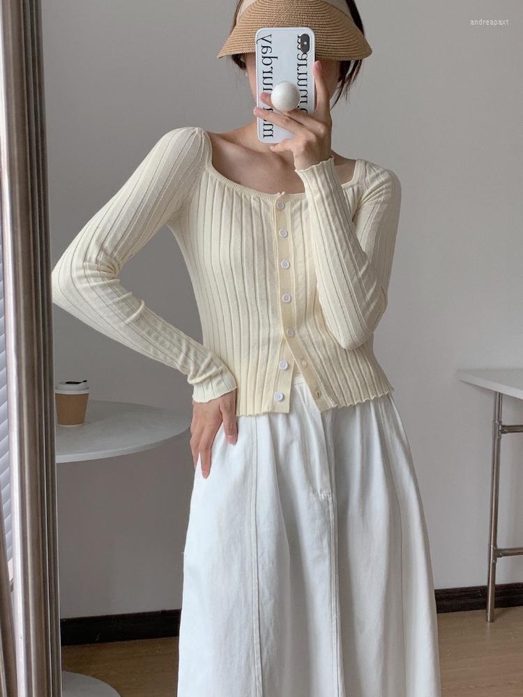 

Women' Knits Women Sweater 2023 Spring And Autumn One-shoulder Collar Thin Knitted Cardigan Top Long-sleeved Bottoming Shirt, Pink