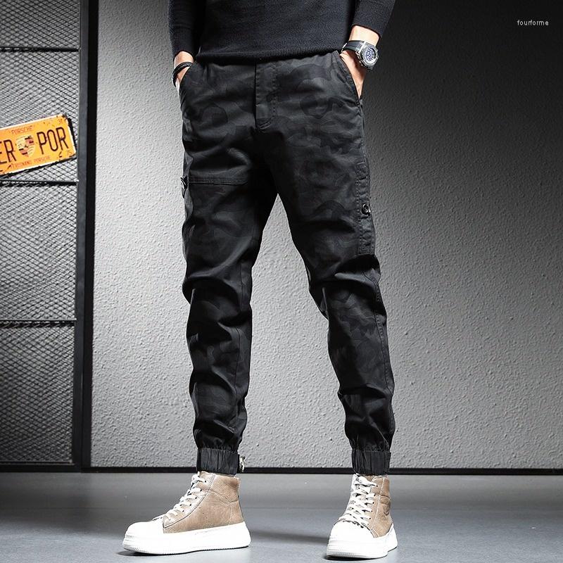 

Men's Pants Camouflage Fashion Cargo Men Streetwear Cotton Casual Military Tactical Baggy Trousers, Dark grey