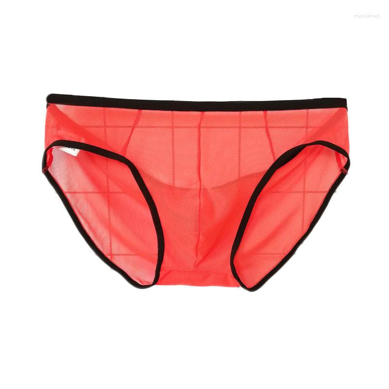 

Underpants Men Underwear Briefs Summer Transparent Bikini Sexy Mesh Soft Breathable Low Rise See-through Male, Green