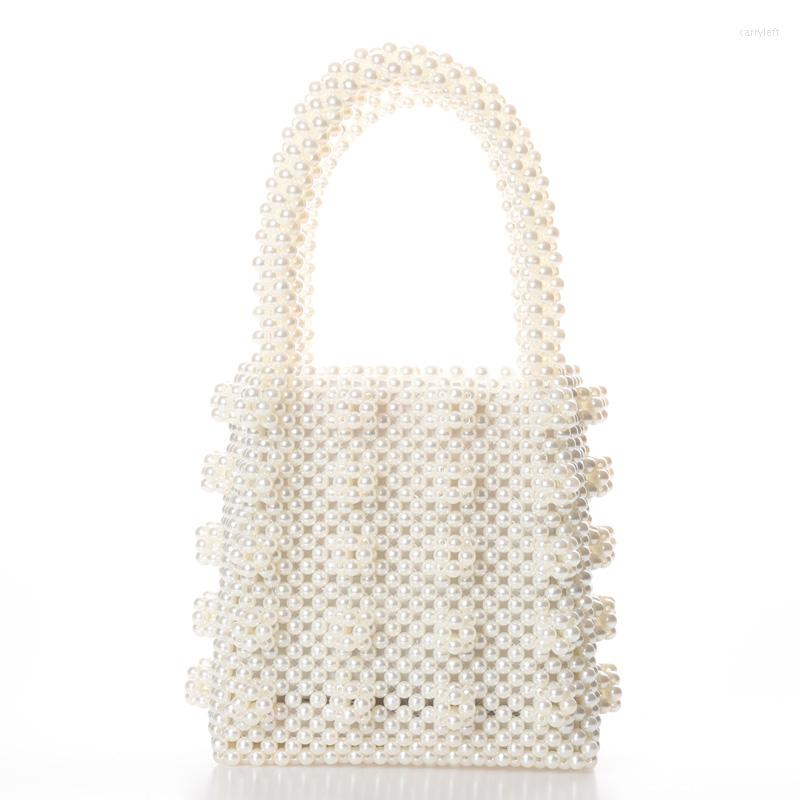 

Evening Bags Fashion Pearls Handbags For Women Summer Beach Tote Bag Beaded Box Ladies Party Hand Drop, Pearl yellow