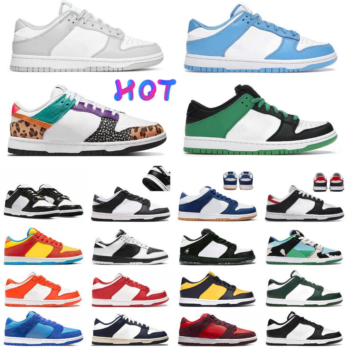 

New Dunks Low Mens Shoes Designer Women Sneakers Argon Black And White Panda Triple Pink Unc Gym Red St.johns Fruit Pebbles Dodgers Chunky Sneakers Breathable And Soft, S015