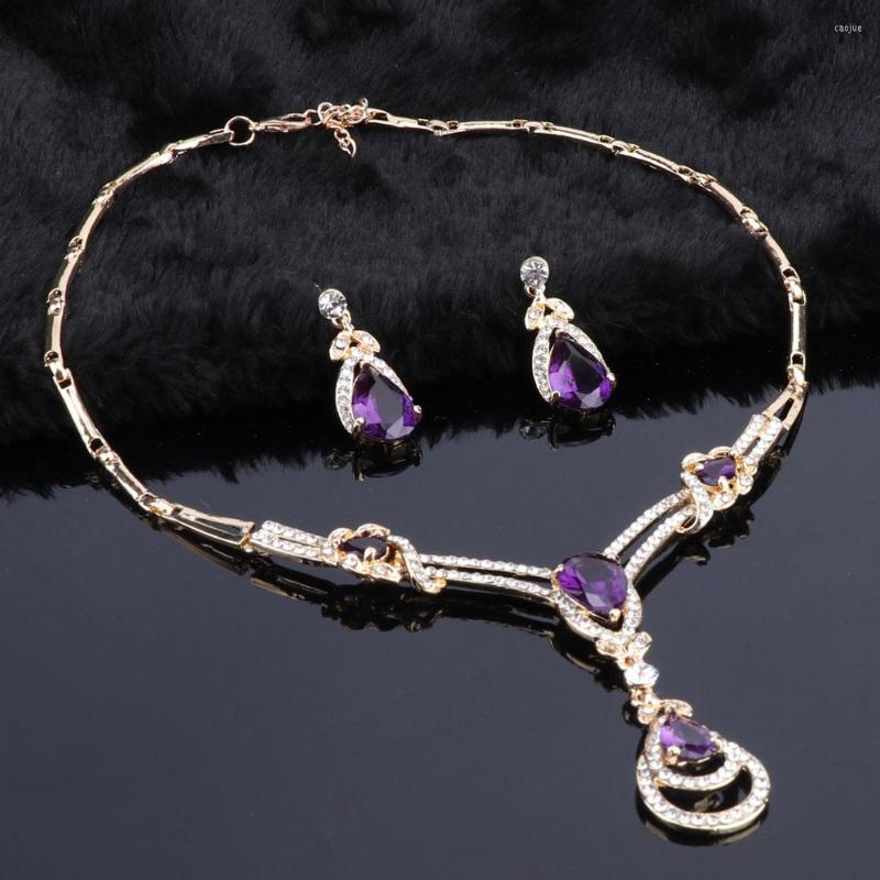 

Necklace Earrings Set OEOEOS Fashion Women Wedding Bridal Accessories Party Gold-color Jewelry African Beads Costume, Picture shown
