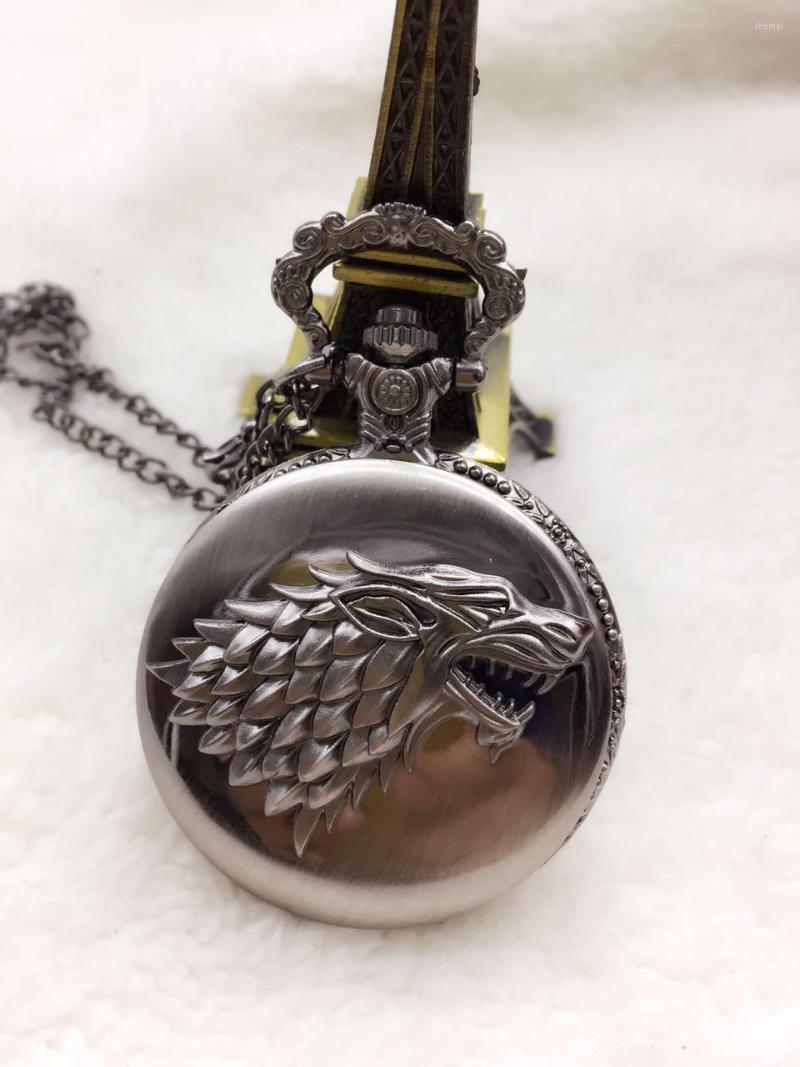 

Pocket Watches Necklace Gray Tone Honorable Quartz Watch, Picture shown