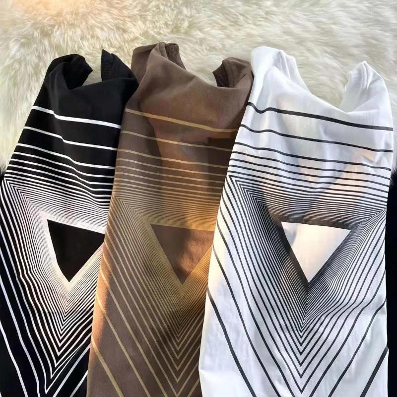 

Women' T Shirts Retro Geometric Double Shadow Triangle Print Fashion Women' Short Sleeve Summer O-Neck Streetwear Personality Tee Top, As photo