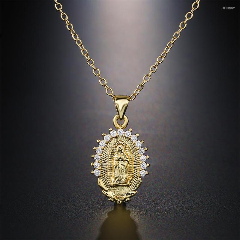 

Pendant Necklaces BUY Wholesale Gold Color Copper Christian Jewelry For Women 2023 Trendy Cute Virgin Mary Necklace Drop