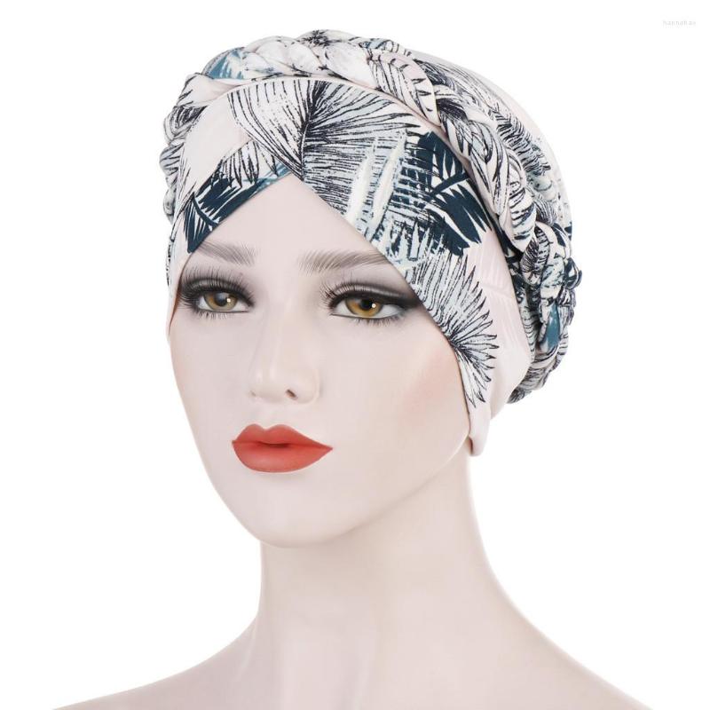

Ethnic Clothing Muslim Braid Women Cap Wrap Floral Hat Turban Ruffle Baseball Caps Running
