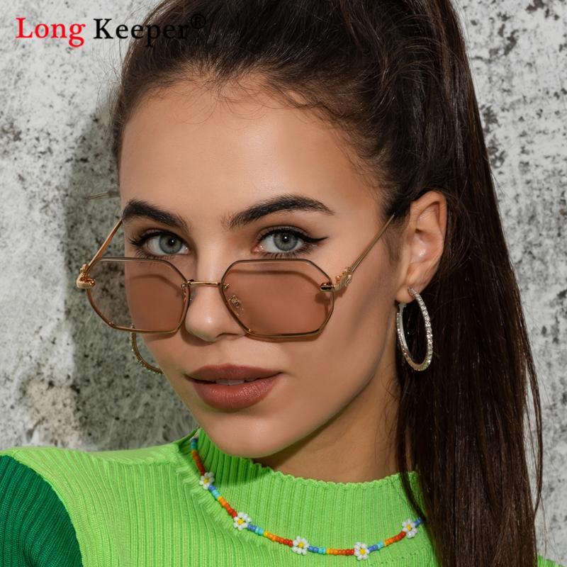

Sunglasses Metal Women Design Oversize Polygon Eyeglasses Protection Frame Outdoor Sport Eyewear De Soleil Femme Uv