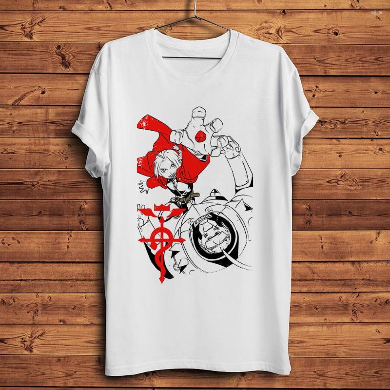 

Men' T Shirts Fullmetal Alchemist Edward Elric Funny Anime Shirt Homme White Short Sleeve Men Casual Tshirt Unisex Manga Streetwear Tee, 3624