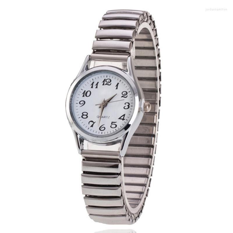 

Wristwatches Men Quartz Watch Stainless Steel Band Alloy Lover Business Movement Wristwatch Elastic Strap Couple Wrist Clock, Black women