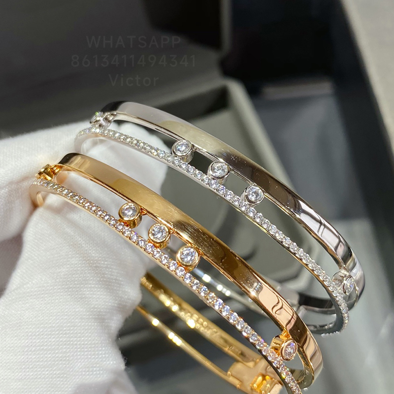 

Messii ka MOVE ROMANE designer bangle Bracelet for woman diamond luxury Gold plated 18K highest counter quality Will not fade premium gifts 014 A