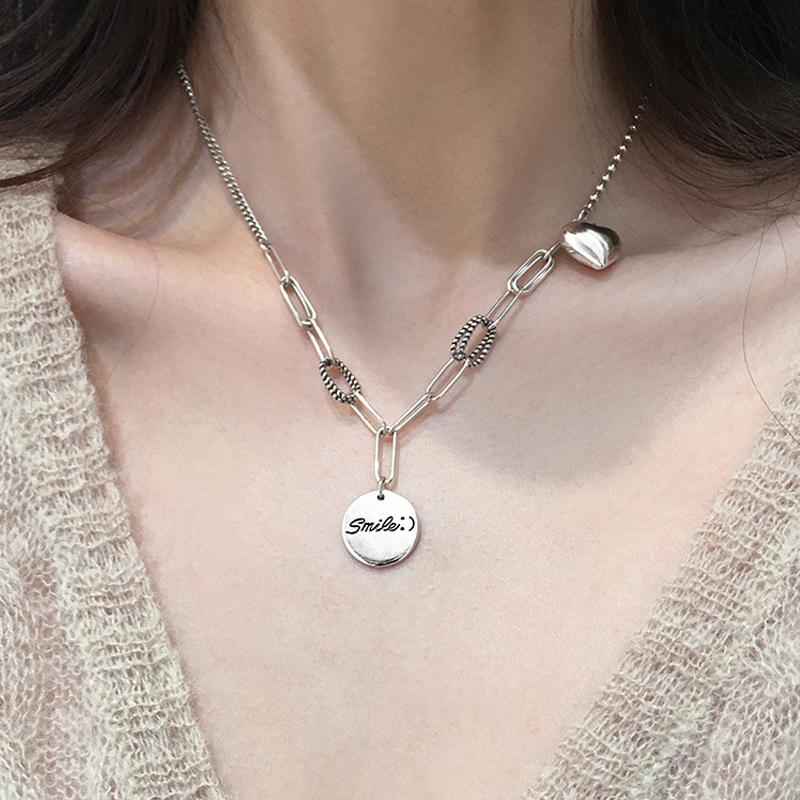 

Pendant Necklaces Utimtree S Vintage Heart Round Card Chain Pendants For Women Girl Party Jewelry Retro CollaresPendant