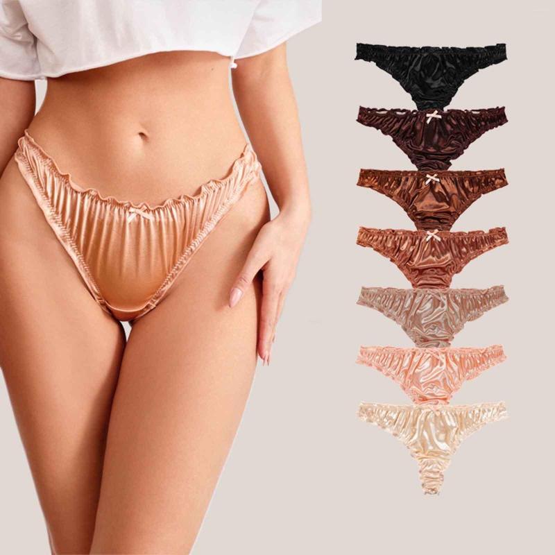 

Women' Sleepwear And Lingerie Set Elastic Colored Cotton Crotch Sexy Underpants For Women Chilies Underwear, Black
