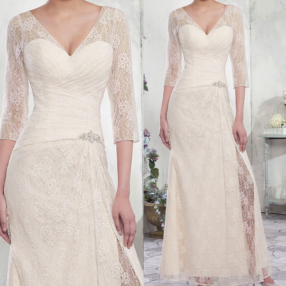 

Champagne Mother of the Bride Dress Elegant Lace Party Dresses Zipper Back Accept Custom Made Plus Size