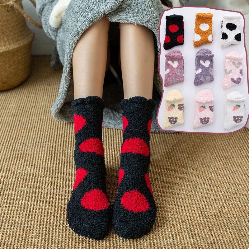 

Women Socks Urgot 3 Pairs 2023 Plush Coral Fleece Womens Winter Sleeping Ladies Plus Home Floor Adults Meias