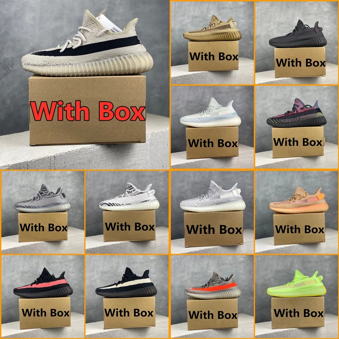 

With Box Yeezzy Top Quality 350 V2 Custom Shoes Men Women Running Shoes yeezys 350s yezzys boosts Beluga White Black Static Reflective MX Oat Rock Blue Mono Cinder DD