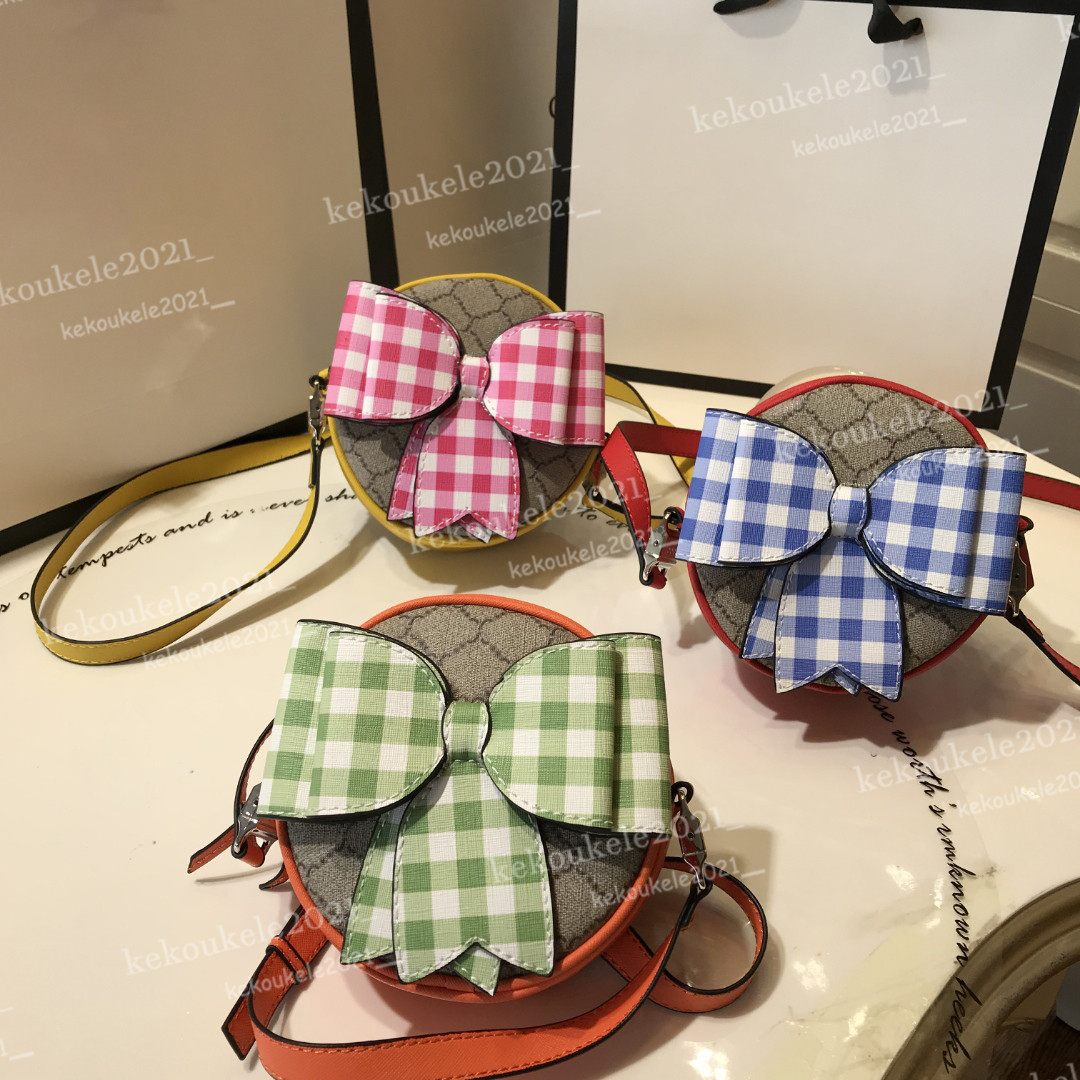 

Girls Handbags for Kids Cute Bowknot Purse Round Wallet Print Leather Mini Crossbody Bags Baby Girls Top Quality Children Accessories