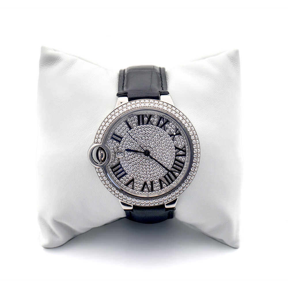 

Wristwatches Luxury Custom Bling Iced Out Watches White Gold Plated Moiss anite Diamond Watchess 5A high quality replication Mechanical 2W0G