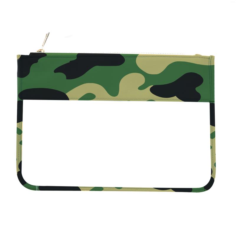

Cosmetic Bags Nylon Waterproof Army Camouflage Blue Transparent Bag Wash Daily Necessities