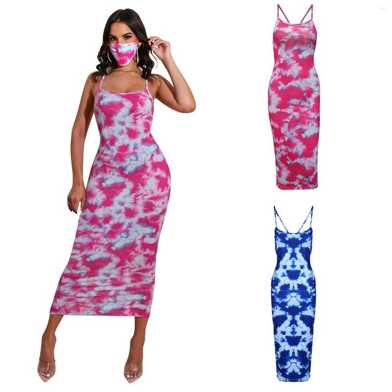

Casual Dresses Suspenders Polyester With Daily Woman Long Sleeve Dress Beach, Blue