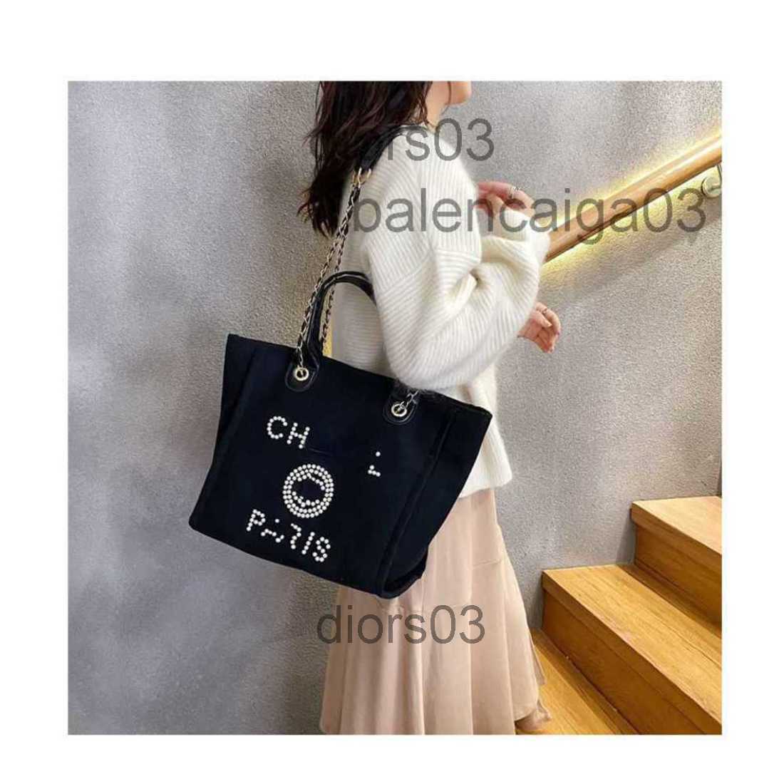 

Designer Channel Bag Tote Shoulder Handbag Canvas Crossbody Bag Luxurious Fashion Mens Womans New One Shoulder Hand Large Capacity Shop Bag, Black