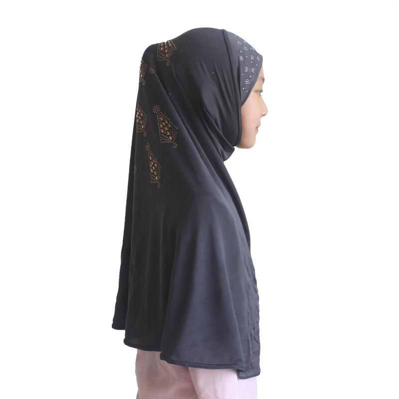 

Ethnic Clothing 10pcs Muslim Girls Hijab Islamic Scarf Shawls Soft Stretch For 7 To 14 Years Old Beauty Diamond Nice Pattern Wholesale