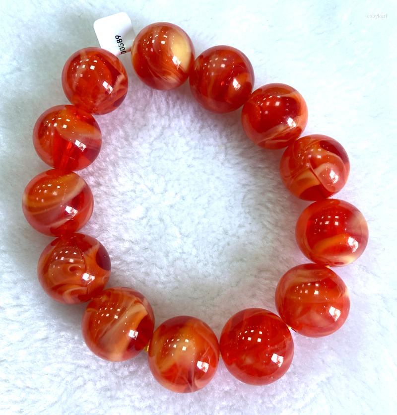

Strand Certificate 17.5mm Natural Mexico Sky Blue Red Amber Beads Bracelet 7.5"