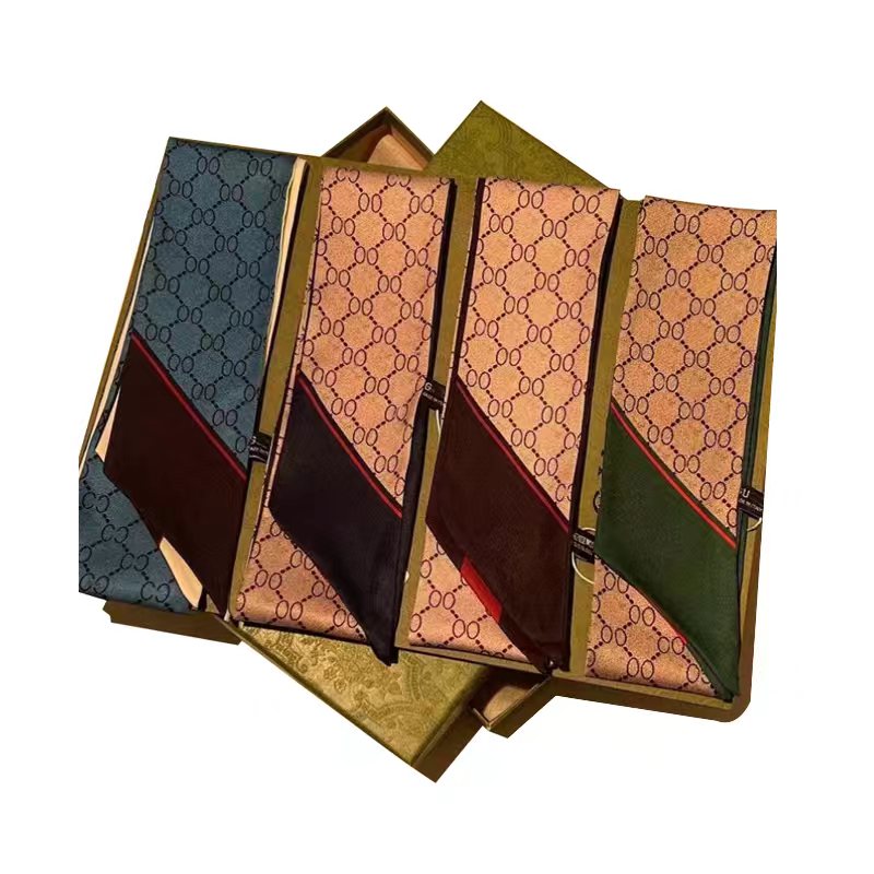 

2023 Designer Letters Print Silk Bandeau Headband Scarf for Women Hairband Long Handle Bag Scarves Paris Shoulder Tote Luggage Ribbon Head Wraps 120cm