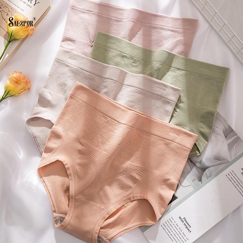 

Women's Panties SALSPOR Women High Rise Puls Size Panty Postpartum Shapewear Underpants Soft Elastic Comfortable Lingerie, Grey panties