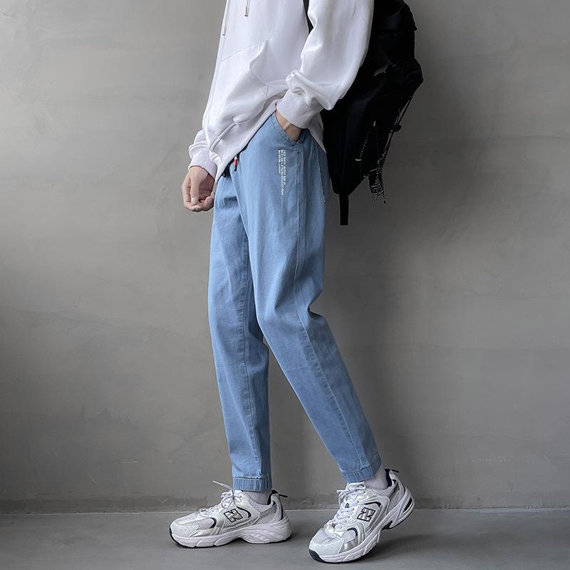 

Men' Jeans Loose Men Male Trousers Simple Design High Quality Cozy All-match Students Daily Casual Straight Denim PantsMen, Bk