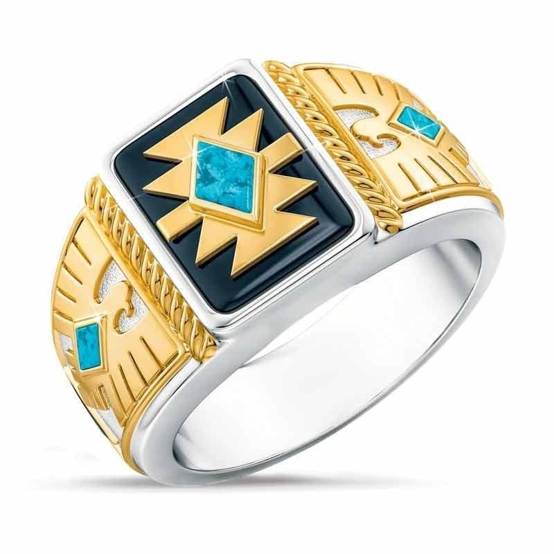 

Wedding Rings Creative Gold Square Religious Symbol Ring For Men Fashion Punk Hip Hop Party Cocktail Jewelry