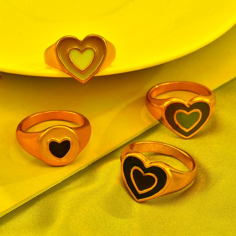 

Cluster Rings Heart Ring Creative For Women Trendy Fashion Female Jewelry Ladies Bar Night Club GiftCluster