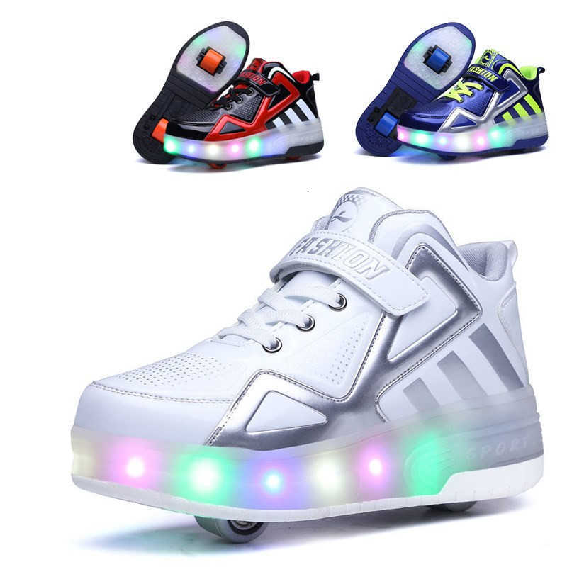 

and Men's Women's Violent Walking Shoes Single and Double Wheeled Chilen's Automatic Invisible Pulley Shoes and Adults with a Large, Black and red (85 double wheels)