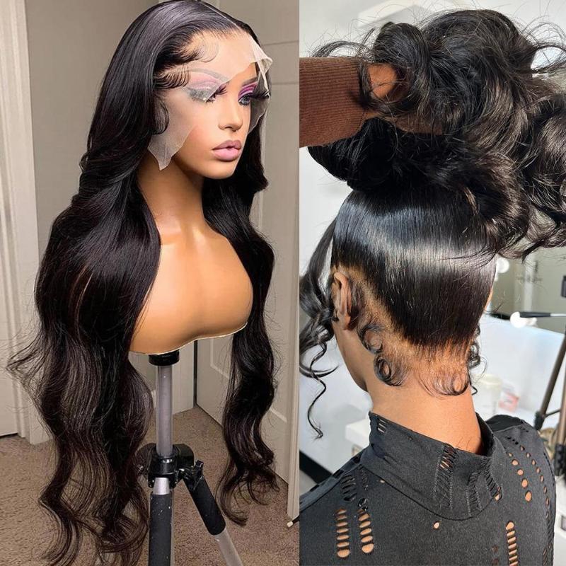 

Body Wave Lace Front Human Hair Wigs 360 HD Full Frontal Wig For Black Women 30 Inch Loose Water Wet And Wavy, Picture shown