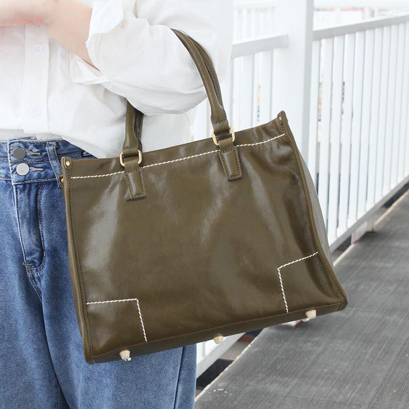 

Evening Bags Handmade Natural Cowhide Handbags Women High Quality Genuine Leather Shoulder Crossbody Tote Large Work Lady Hand Bag, Black