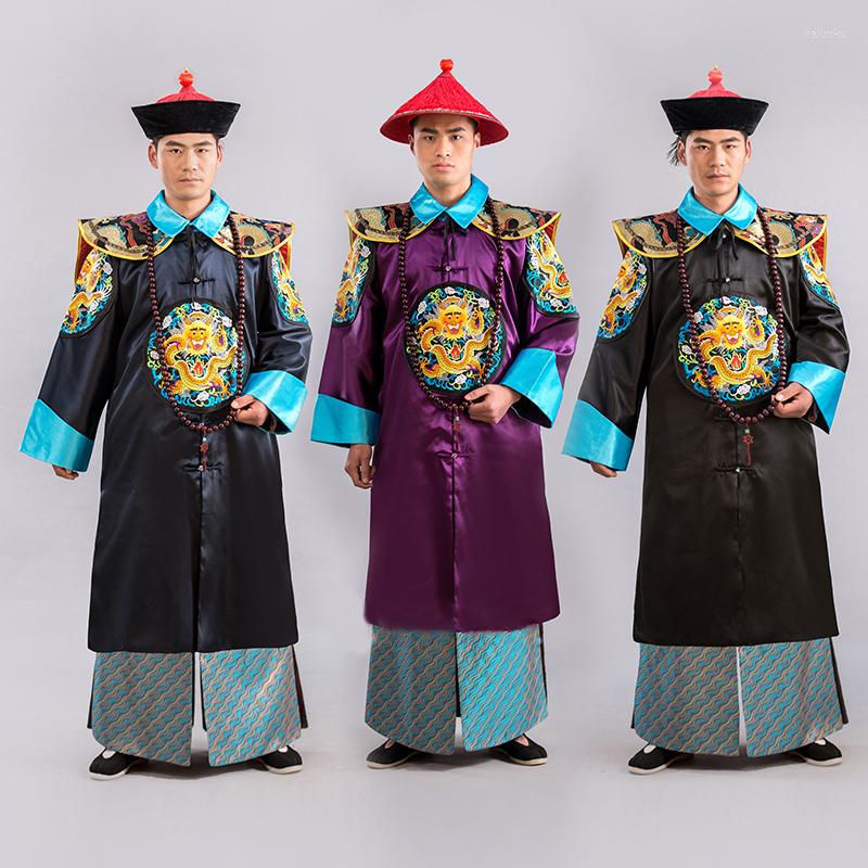 

Stage Wear Arrival Film And Television Performance Chinese Ancient Costume Male Top Minister Robe The Qing Dynasty Clothing, Black