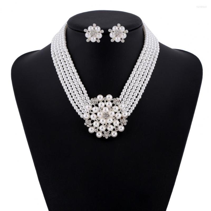 

Necklace Earrings Set 1 Women Cozy Wear Bridal High Gloss Wedding Jewelry Decoration, Picture shown