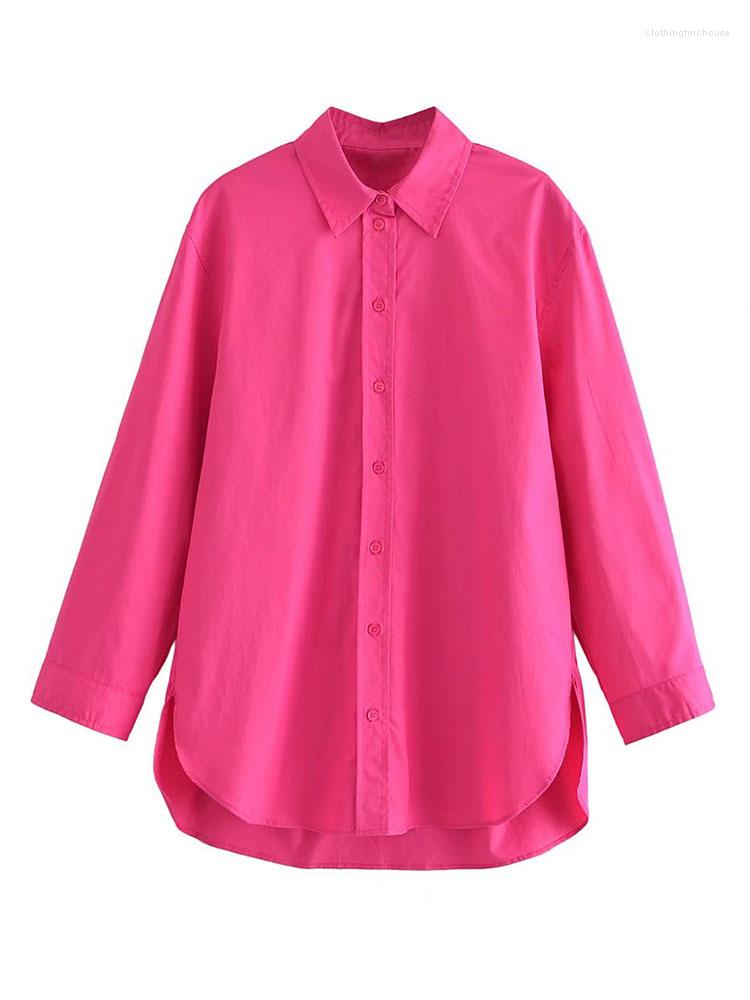 

Women's Blouses Nlzgmsj ZBZA 2023 Women Chic Oversized Long Spring Shirt Solid Single Button Casual Sleeve Elegant Mujer Top 202302, Picture shown
