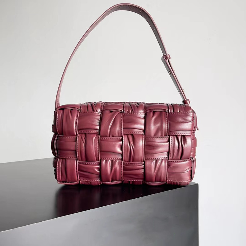 

9A top leather women's bags designer luxury woven ruffle pillow bag handbag fashion shoulder armpit bag simple solid color brand classic spring and summer models